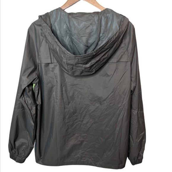 Hengli Dark Green Zip Up Hooded Wind Breaker Rain Jacket Coat - Picture 13 of 16